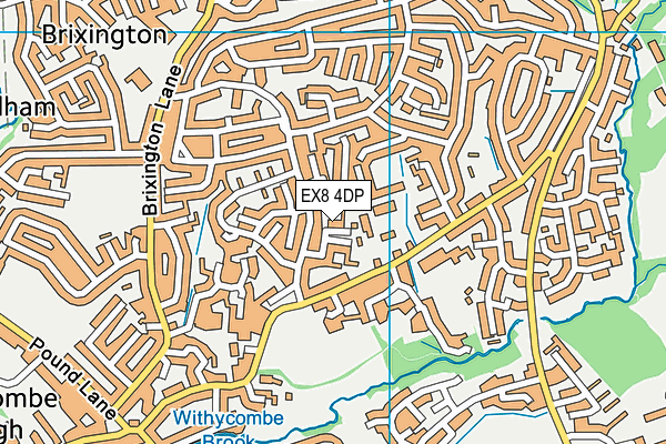 EX8 4DP map - OS VectorMap District (Ordnance Survey)