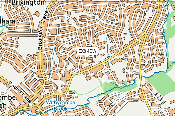 EX8 4DW map - OS VectorMap District (Ordnance Survey)