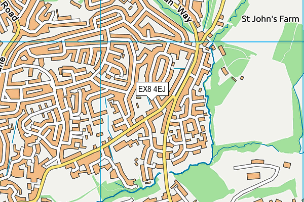 EX8 4EJ map - OS VectorMap District (Ordnance Survey)
