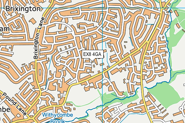 EX8 4GA map - OS VectorMap District (Ordnance Survey)