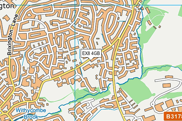 EX8 4GB map - OS VectorMap District (Ordnance Survey)