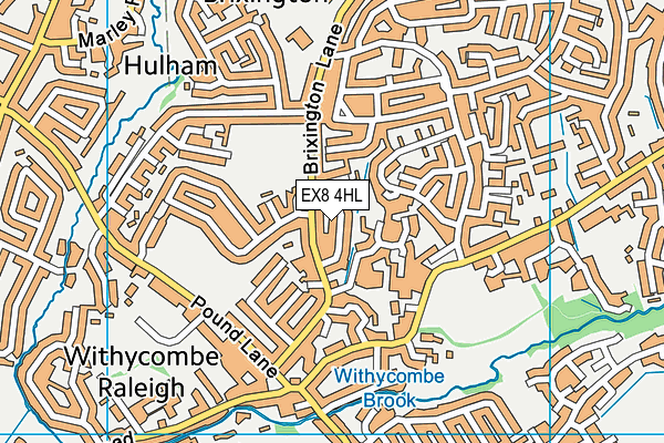 EX8 4HL map - OS VectorMap District (Ordnance Survey)