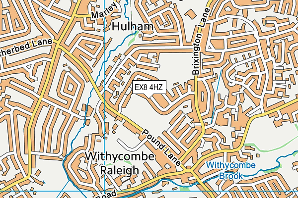 EX8 4HZ map - OS VectorMap District (Ordnance Survey)