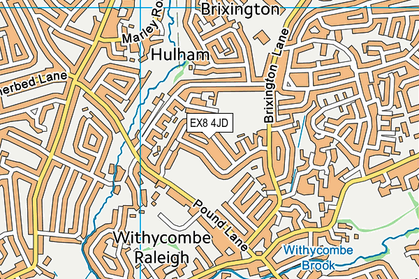 EX8 4JD map - OS VectorMap District (Ordnance Survey)