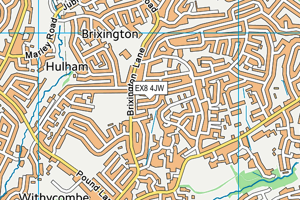 EX8 4JW map - OS VectorMap District (Ordnance Survey)