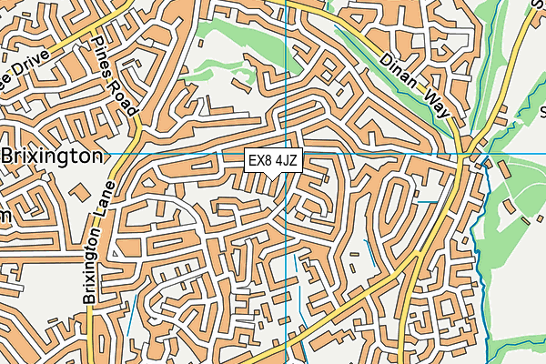 EX8 4JZ map - OS VectorMap District (Ordnance Survey)