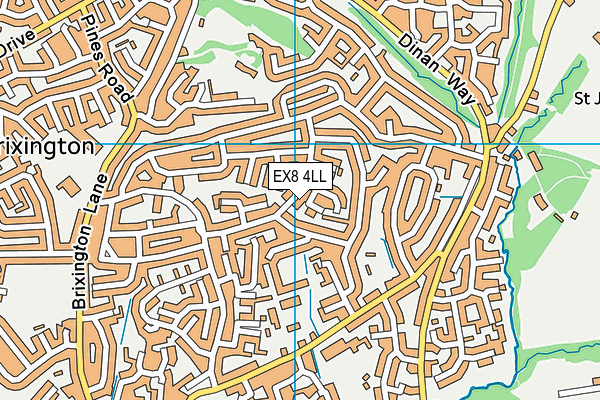 EX8 4LL map - OS VectorMap District (Ordnance Survey)