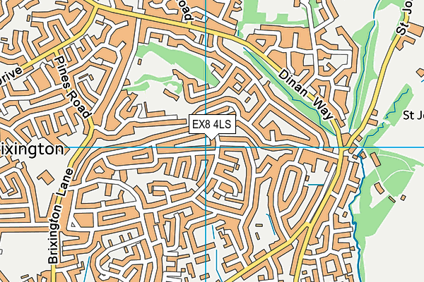 EX8 4LS map - OS VectorMap District (Ordnance Survey)