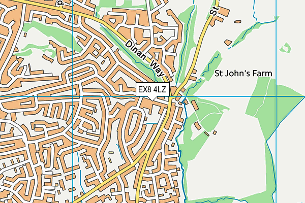 EX8 4LZ map - OS VectorMap District (Ordnance Survey)