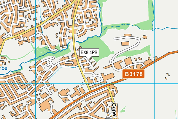 EX8 4PB map - OS VectorMap District (Ordnance Survey)