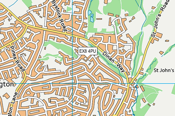 EX8 4PU map - OS VectorMap District (Ordnance Survey)