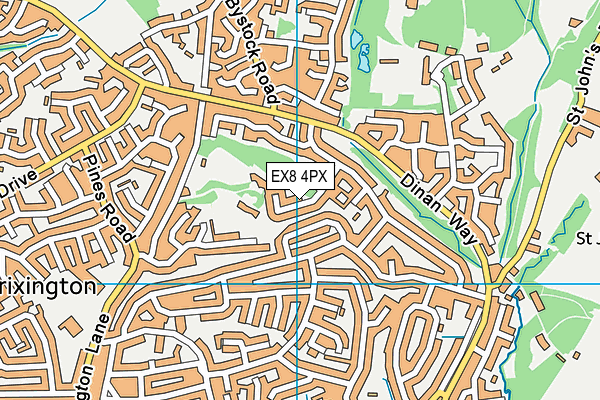 EX8 4PX map - OS VectorMap District (Ordnance Survey)