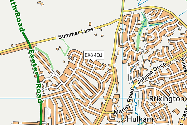 EX8 4QJ map - OS VectorMap District (Ordnance Survey)