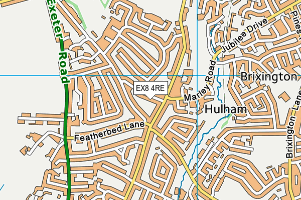 EX8 4RE map - OS VectorMap District (Ordnance Survey)