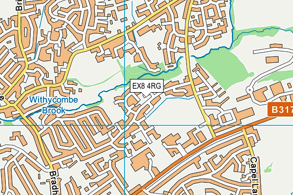 EX8 4RG map - OS VectorMap District (Ordnance Survey)