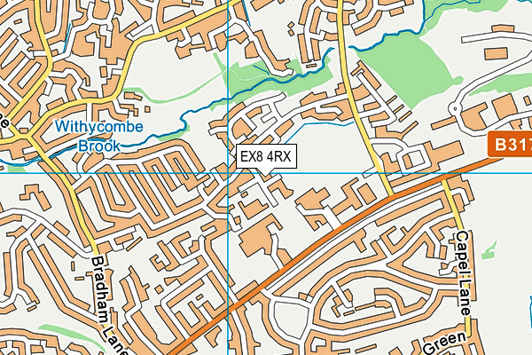 EX8 4RX map - OS VectorMap District (Ordnance Survey)