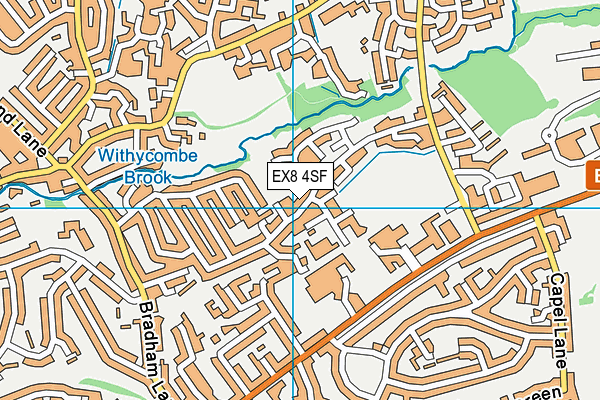 EX8 4SF map - OS VectorMap District (Ordnance Survey)