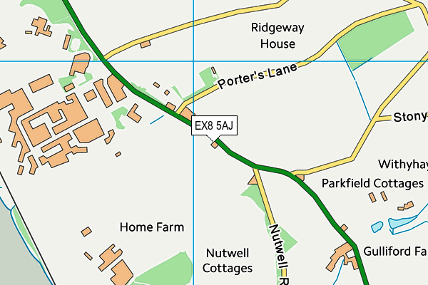 EX8 5AJ map - OS VectorMap District (Ordnance Survey)