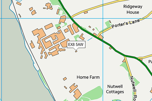 EX8 5AW map - OS VectorMap District (Ordnance Survey)