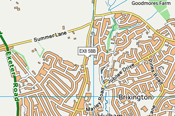 EX8 5BB map - OS VectorMap District (Ordnance Survey)