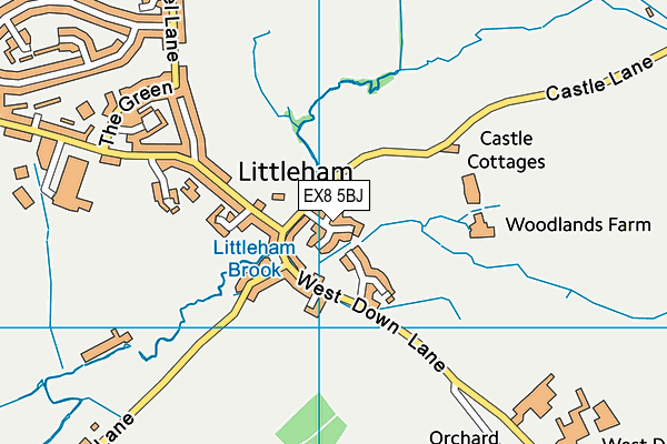 EX8 5BJ map - OS VectorMap District (Ordnance Survey)