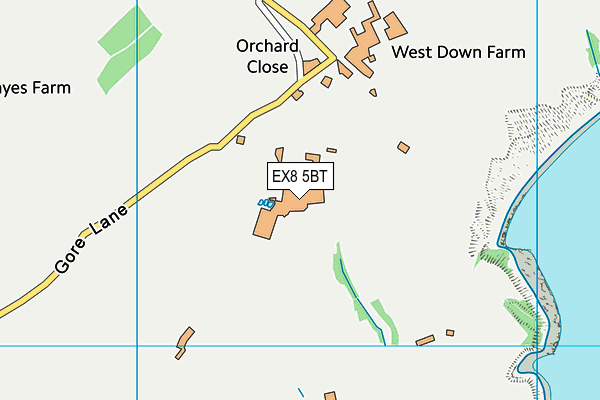 EX8 5BT map - OS VectorMap District (Ordnance Survey)