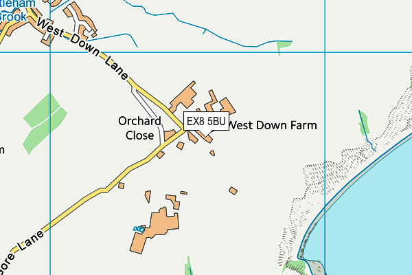 EX8 5BU map - OS VectorMap District (Ordnance Survey)