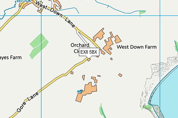 EX8 5BX map - OS VectorMap District (Ordnance Survey)