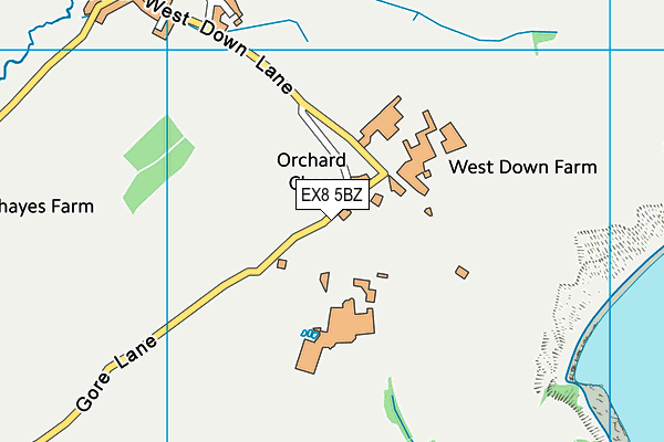 EX8 5BZ map - OS VectorMap District (Ordnance Survey)