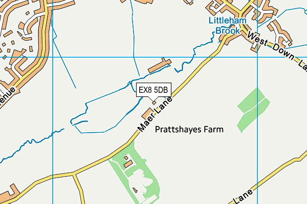 EX8 5DB map - OS VectorMap District (Ordnance Survey)