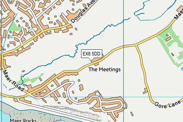 EX8 5DD map - OS VectorMap District (Ordnance Survey)
