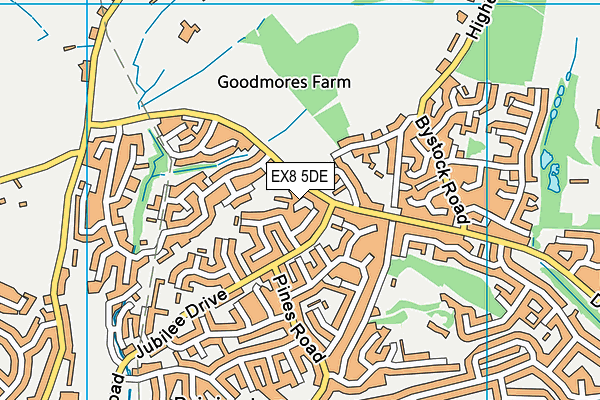 EX8 5DE map - OS VectorMap District (Ordnance Survey)