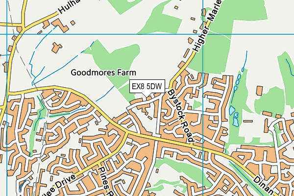 EX8 5DW map - OS VectorMap District (Ordnance Survey)
