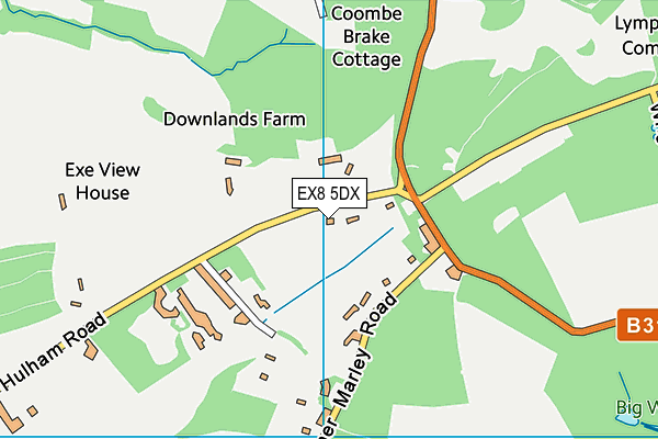 EX8 5DX map - OS VectorMap District (Ordnance Survey)