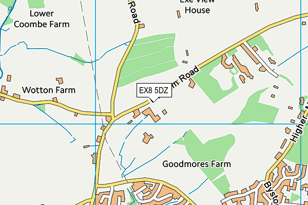 EX8 5DZ map - OS VectorMap District (Ordnance Survey)