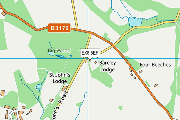 EX8 5EF map - OS VectorMap District (Ordnance Survey)