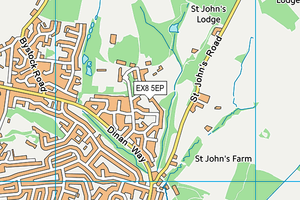 EX8 5EP map - OS VectorMap District (Ordnance Survey)