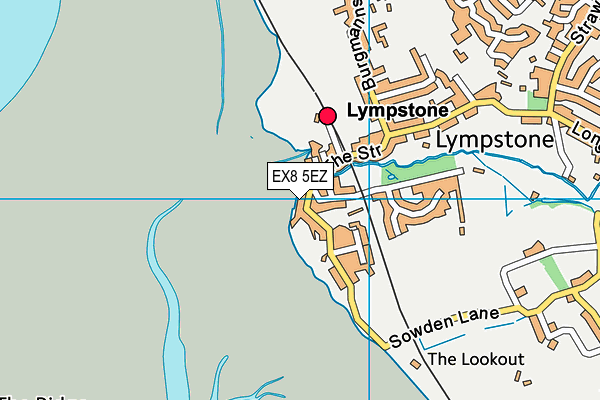 EX8 5EZ map - OS VectorMap District (Ordnance Survey)