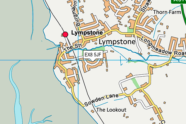 EX8 5JF map - OS VectorMap District (Ordnance Survey)