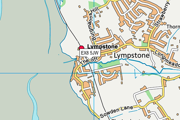 EX8 5JW map - OS VectorMap District (Ordnance Survey)