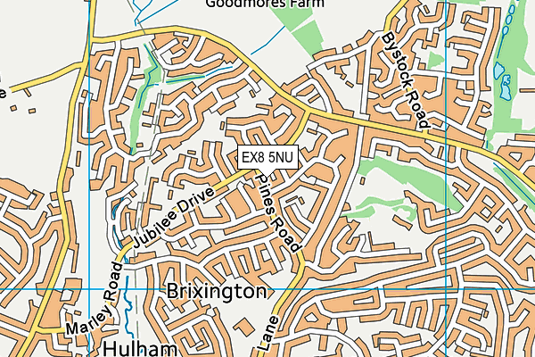 EX8 5NU map - OS VectorMap District (Ordnance Survey)