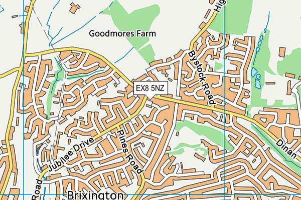 EX8 5NZ map - OS VectorMap District (Ordnance Survey)