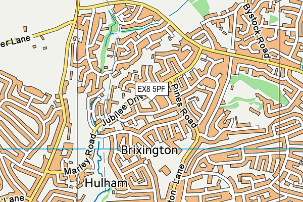 EX8 5PF map - OS VectorMap District (Ordnance Survey)