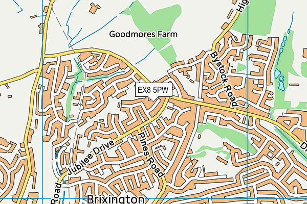 EX8 5PW map - OS VectorMap District (Ordnance Survey)