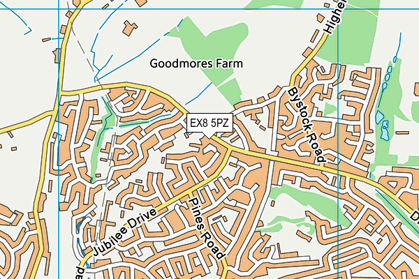 EX8 5PZ map - OS VectorMap District (Ordnance Survey)