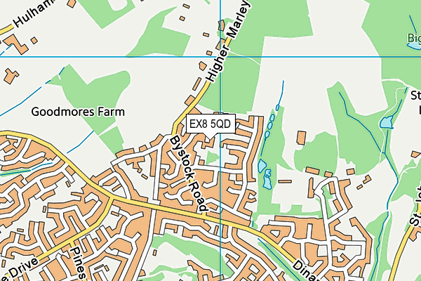 EX8 5QD map - OS VectorMap District (Ordnance Survey)