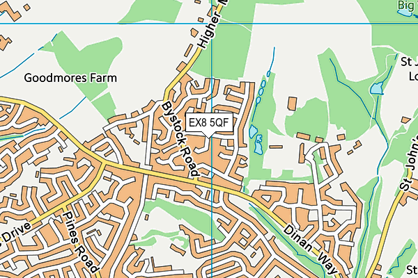 EX8 5QF map - OS VectorMap District (Ordnance Survey)