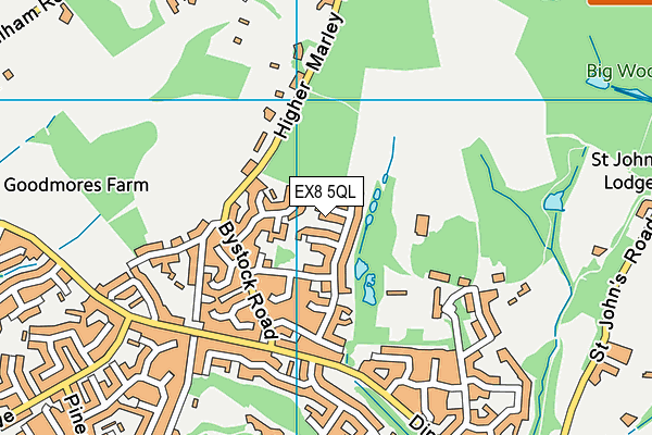 EX8 5QL map - OS VectorMap District (Ordnance Survey)