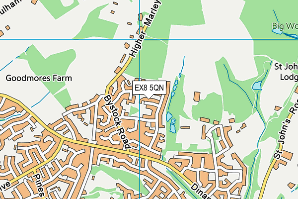 EX8 5QN map - OS VectorMap District (Ordnance Survey)