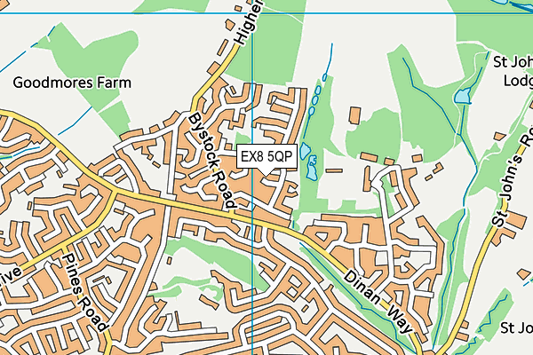 EX8 5QP map - OS VectorMap District (Ordnance Survey)